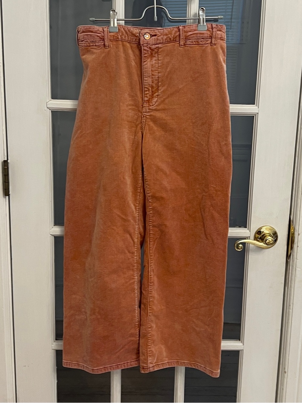 ANTHROPOLOGIE PILCRO Women’s Orange Corduroy Wide Leg Pants Size 28